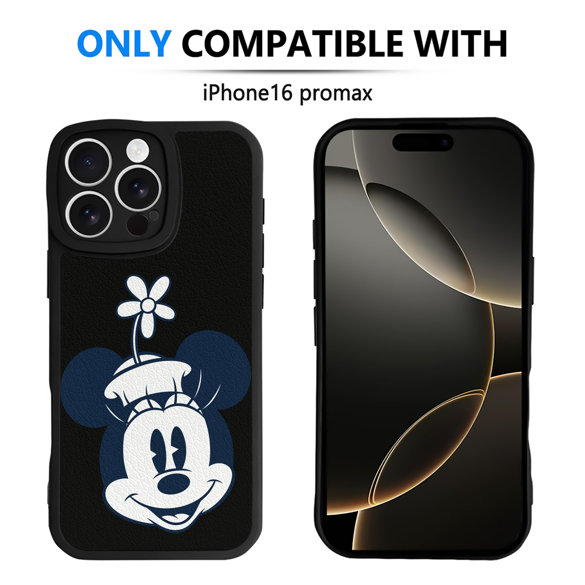 （画像用） ミッキーマウス Mickey Mouse 【iPhone 16シリーズ対応】シリコンスマホケース（レザー調） 材質：シリコン